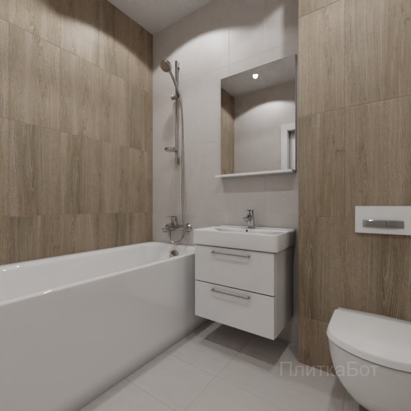 LB Ceramics 2026, Винтаж Вуд, Контрастные стены вертикально, контраст у инсталляции №37