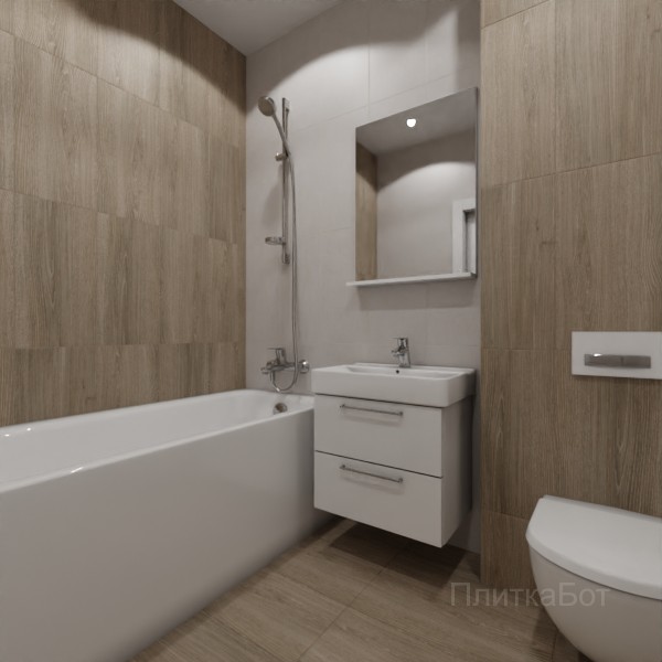 LB Ceramics 2026, Винтаж Вуд, Контрастные стены вертикально, контраст у инсталляции №38