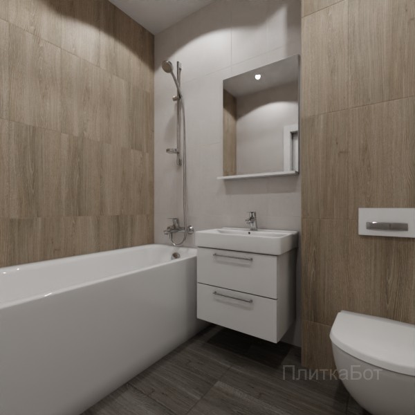 LB Ceramics 2026, Винтаж Вуд, Контрастные стены вертикально, контраст у инсталляции №39