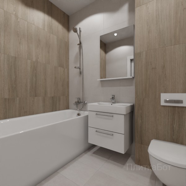 LB Ceramics 2026, Винтаж Вуд, Контрастные стены вертикально, контраст у инсталляции №41