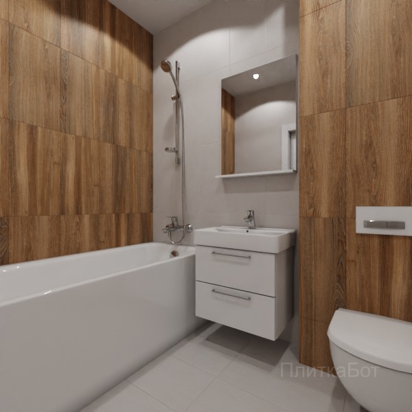 LB Ceramics 2026, Винтаж Вуд, Контрастные стены вертикально, контраст у инсталляции №49