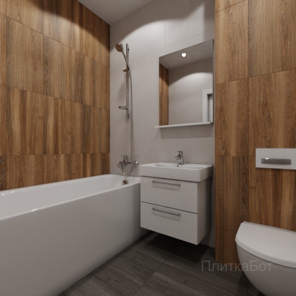 LB Ceramics 2026, Винтаж Вуд, Контрастные стены вертикально, контраст у инсталляции №51
