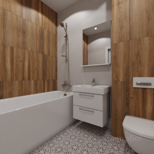 LB Ceramics 2026, Винтаж Вуд, Контрастные стены вертикально, контраст у инсталляции №54