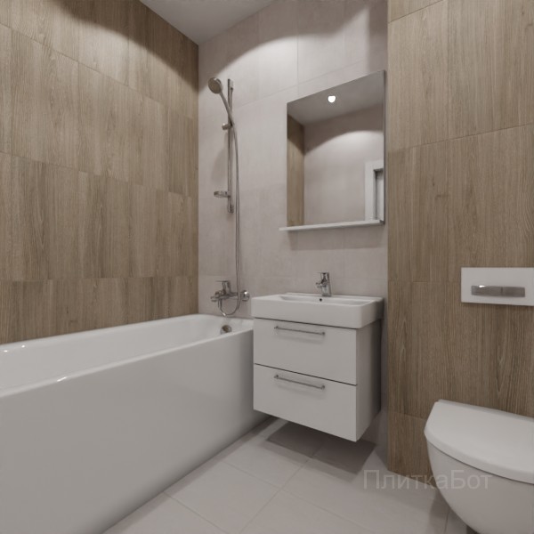 LB Ceramics 2026, Винтаж Вуд, Контрастные стены вертикально, контраст у инсталляции №91