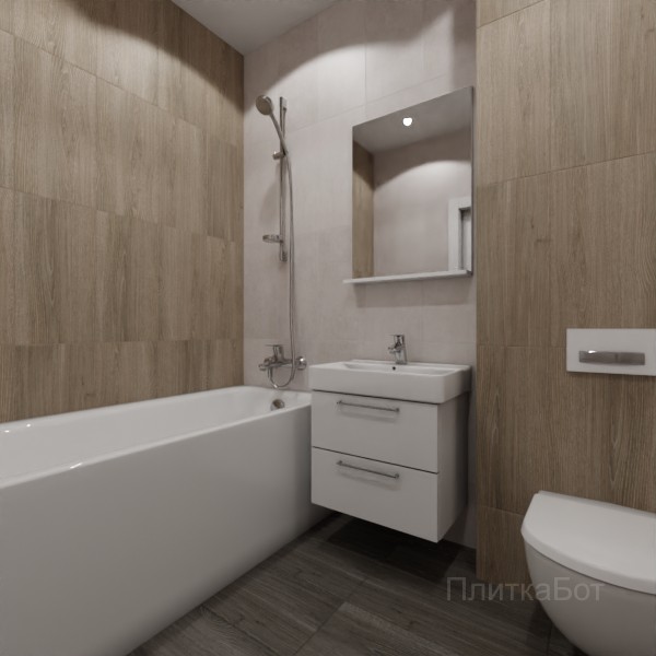 LB Ceramics 2026, Винтаж Вуд, Контрастные стены вертикально, контраст у инсталляции №93
