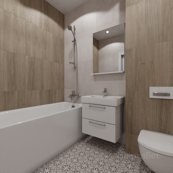 LB Ceramics 2026, Винтаж Вуд, Контрастные стены вертикально, контраст у инсталляции №96