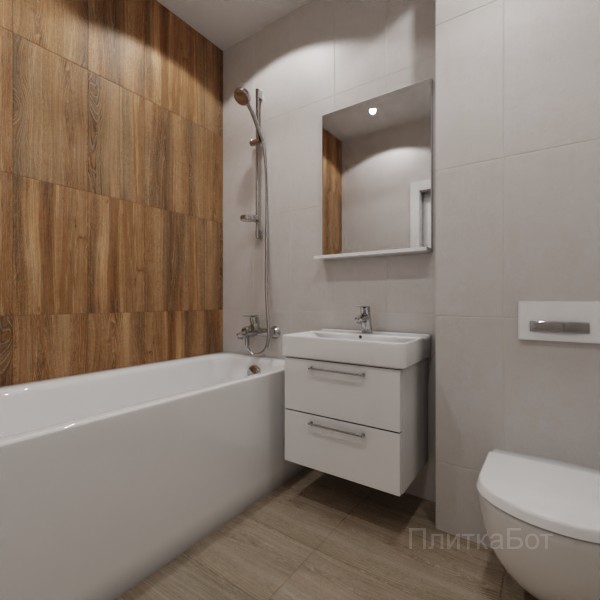 LB Ceramics 2026, Винтаж Вуд, Контрастные стены вертикально №62