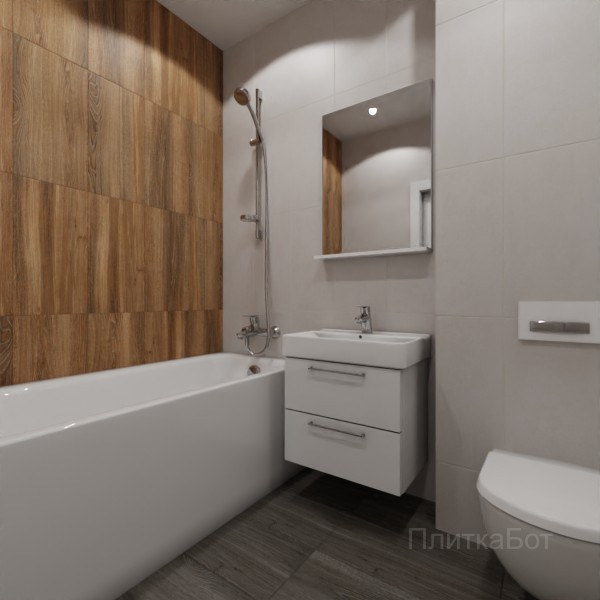 LB Ceramics 2026, Винтаж Вуд, Контрастные стены вертикально №63