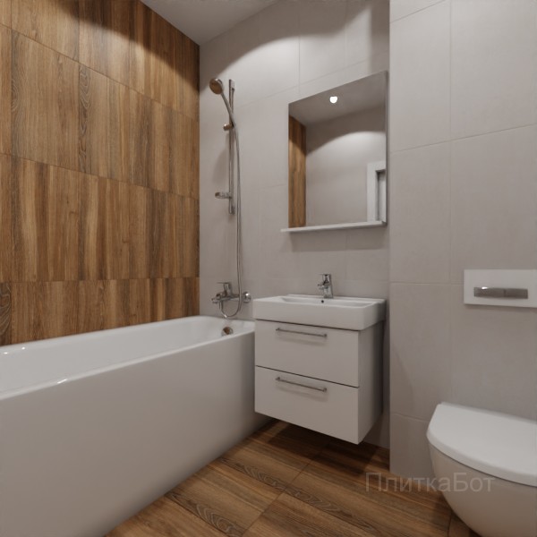 LB Ceramics 2026, Винтаж Вуд, Контрастные стены вертикально №64