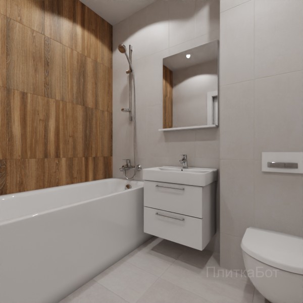LB Ceramics 2026, Винтаж Вуд, Контрастные стены вертикально №65