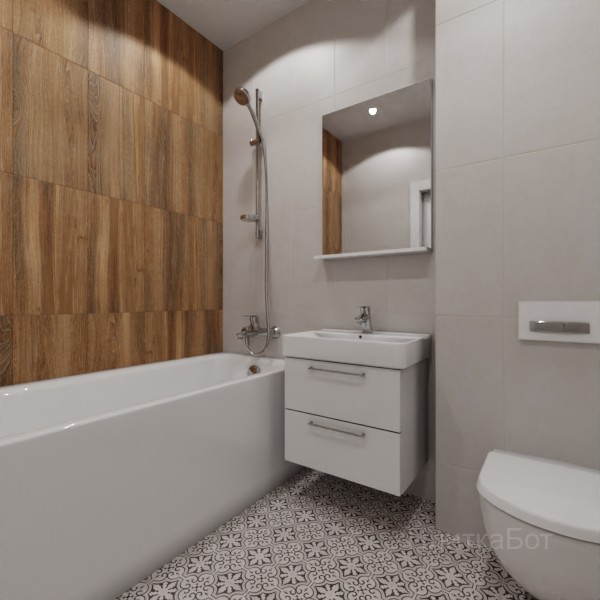 LB Ceramics 2026, Винтаж Вуд, Контрастные стены вертикально №66