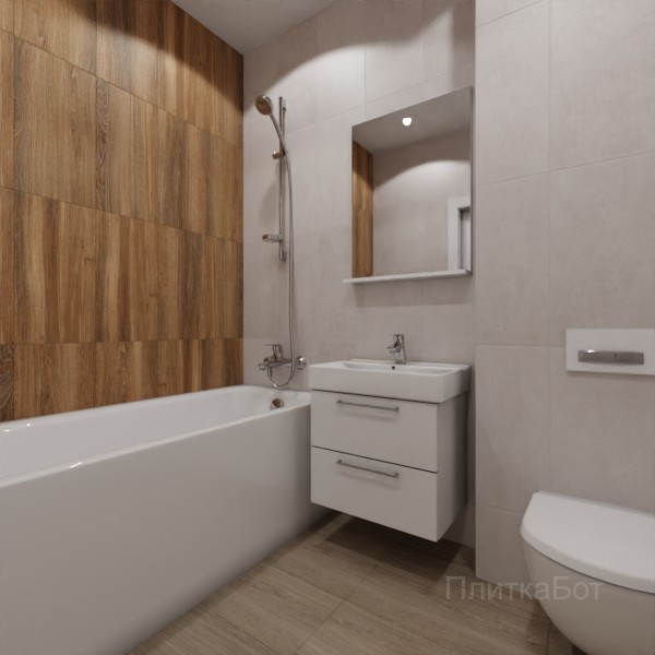 LB Ceramics 2026, Винтаж Вуд, Контрастные стены вертикально №68