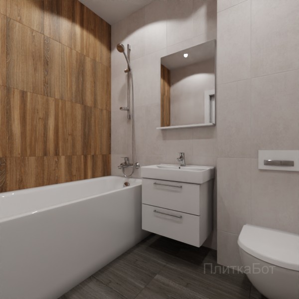 LB Ceramics 2026, Винтаж Вуд, Контрастные стены вертикально №69