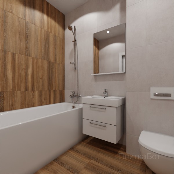 LB Ceramics 2026, Винтаж Вуд, Контрастные стены вертикально №70