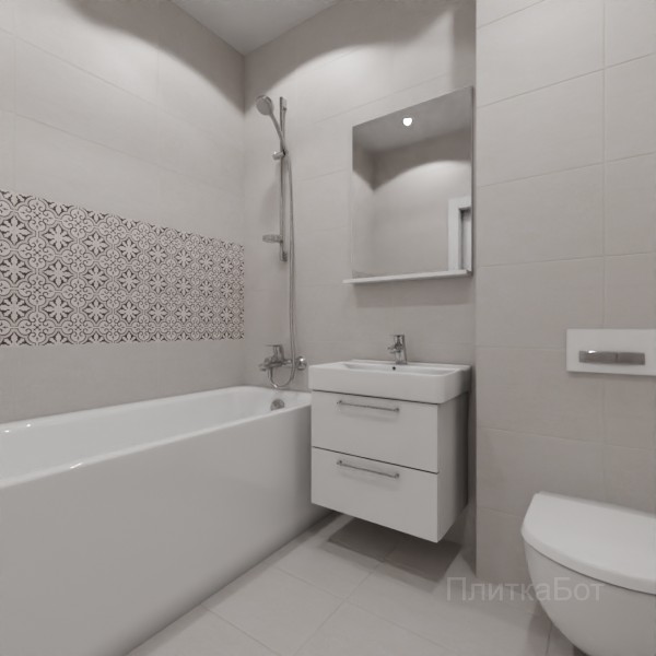 LB Ceramics 2026, Винтаж Вуд, Два декора над ванной и основная плитка №13