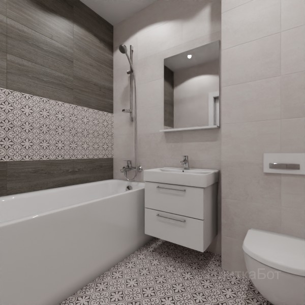 LB Ceramics 2026, Винтаж Вуд, Два декора над ванной №60