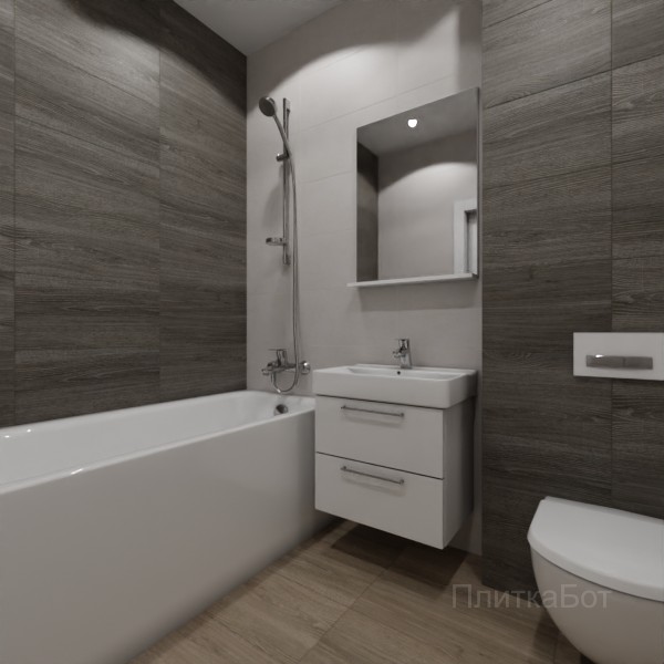 LB Ceramics 2026, Винтаж Вуд, Контрастные стены, контраст у инсталляции №44