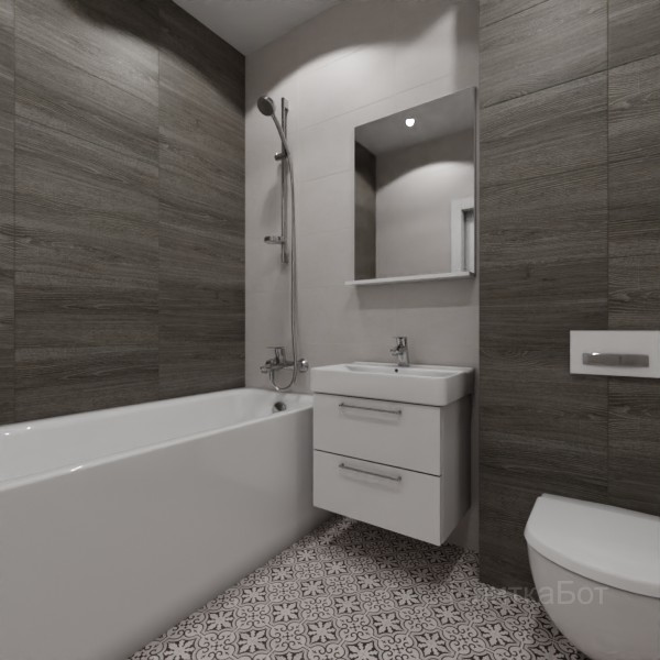 LB Ceramics 2026, Винтаж Вуд, Контрастные стены, контраст у инсталляции №48