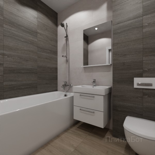 LB Ceramics 2026, Винтаж Вуд, Контрастные стены, контраст у инсталляции №98