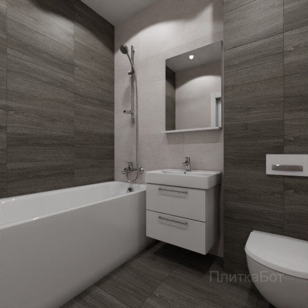 LB Ceramics 2026, Винтаж Вуд, Контрастные стены, контраст у инсталляции №99