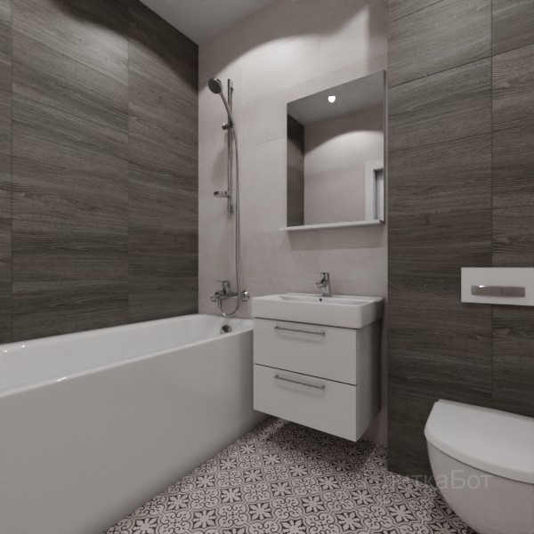 LB Ceramics 2026, Винтаж Вуд, Контрастные стены, контраст у инсталляции №102