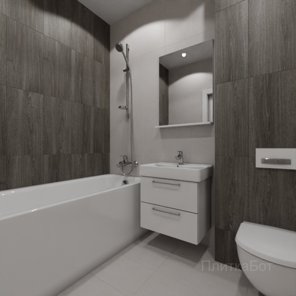 LB Ceramics 2026, Винтаж Вуд, Контрастные стены вертикально, контраст у инсталляции №43