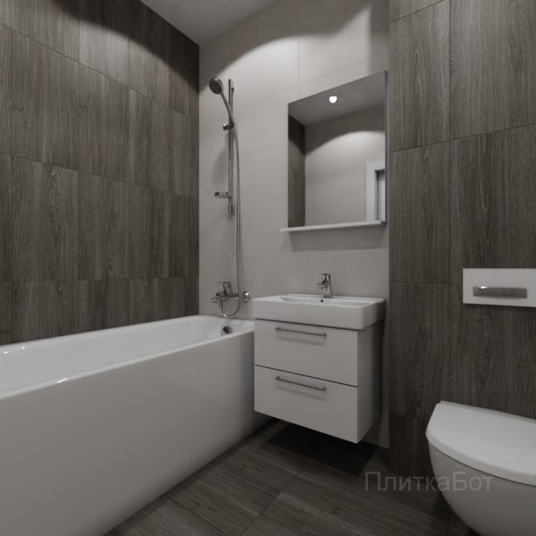 LB Ceramics 2026, Винтаж Вуд, Контрастные стены вертикально, контраст у инсталляции №45