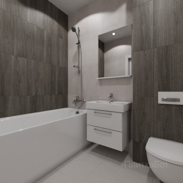 LB Ceramics 2026, Винтаж Вуд, Контрастные стены вертикально, контраст у инсталляции №97