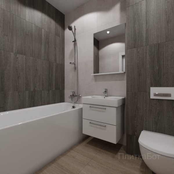 LB Ceramics 2026, Винтаж Вуд, Контрастные стены вертикально, контраст у инсталляции №98