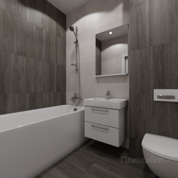 LB Ceramics 2026, Винтаж Вуд, Контрастные стены вертикально, контраст у инсталляции №99