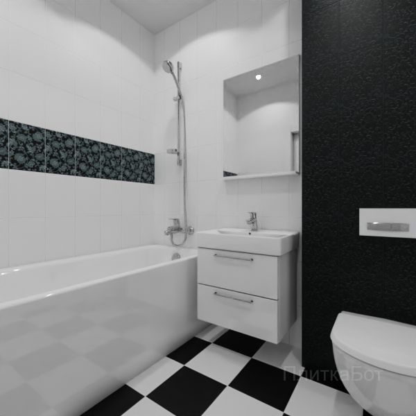 Kerama Marazzi, Аджанта, Декор над ванной вертикально № 4