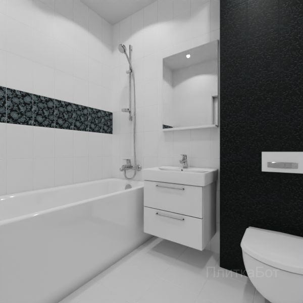 Kerama Marazzi, Аджанта, Декор над ванной вертикально № 6
