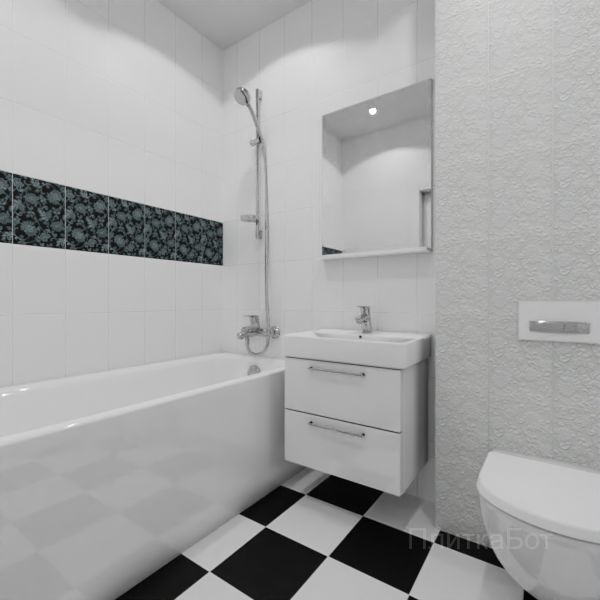 Kerama Marazzi, Аджанта, Декор над ванной вертикально № 7