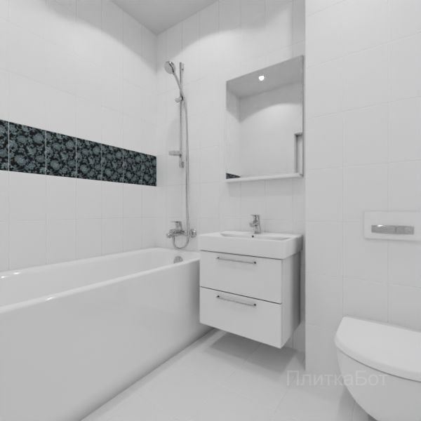 Kerama Marazzi, Аджанта, Декор над ванной вертикально №12