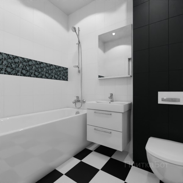 Kerama Marazzi, Аджанта, Декор над ванной вертикально № 1