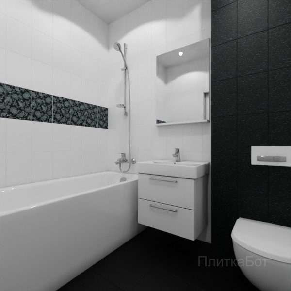 Kerama Marazzi, Аджанта, Декор над ванной вертикально № 5