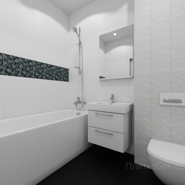 Kerama Marazzi, Аджанта, Декор над ванной вертикально № 8