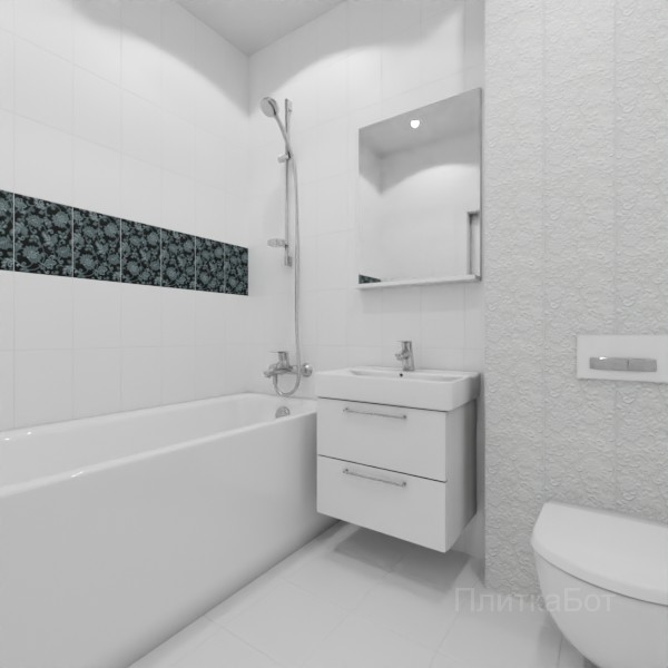Kerama Marazzi, Аджанта, Декор над ванной вертикально № 9