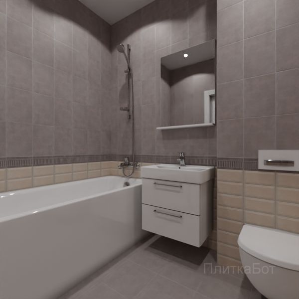 Kerama Marazzi, Александрия (серый), Низ-верх и бордюр № 2