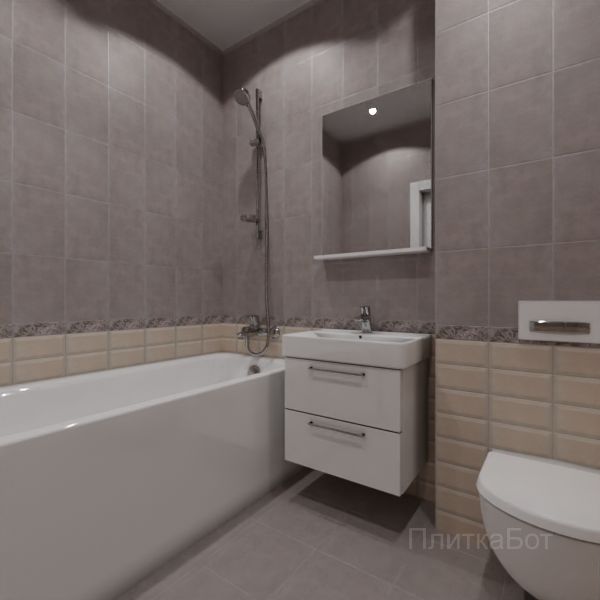 Kerama Marazzi, Александрия (серый), Низ-верх и бордюр № 4