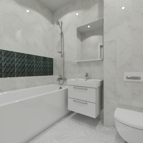 Kerama Marazzi, Алькала, Декор над ванной вертикально № 4