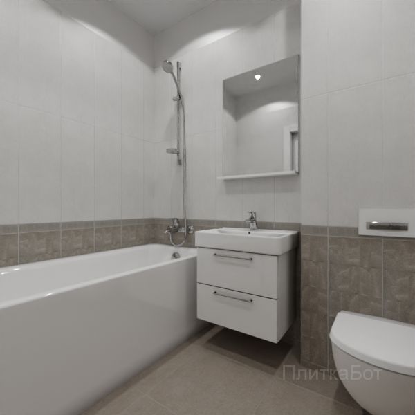 Kerama Marazzi, Безана (серый), Низ-верх и бордюр № 2