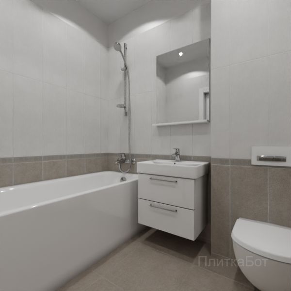 Kerama Marazzi, Безана (серый), Низ-верх и бордюр № 1