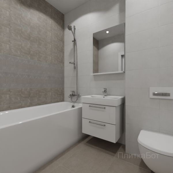 Kerama Marazzi, Безана (серый), Два декора над ванной № 6