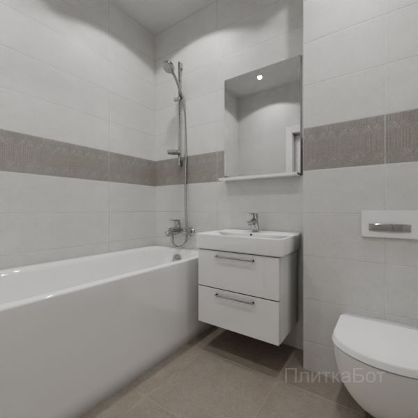 Kerama Marazzi, Безана (серый), Декор по центру