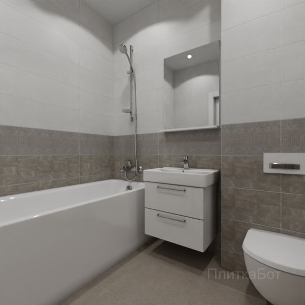 Kerama Marazzi, Безана (серый), Низ-верх и декор № 2