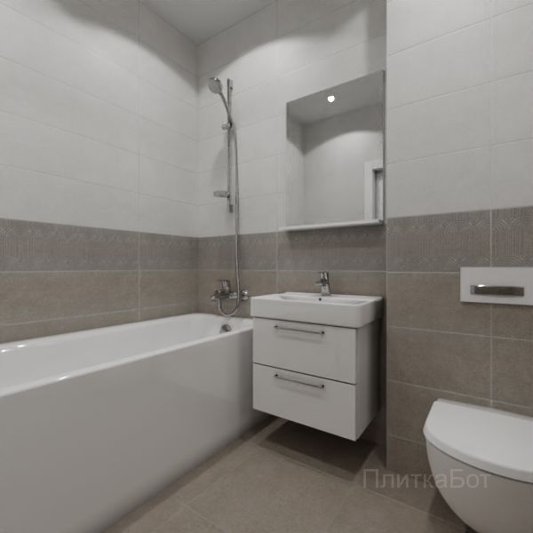 Kerama Marazzi, Безана (серый), Низ-верх и декор № 1