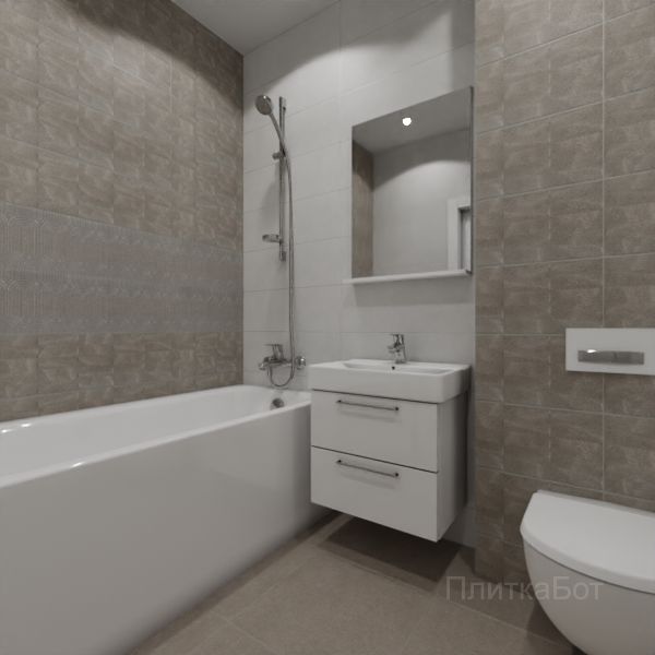 Kerama Marazzi, Безана (серый), Два декора над ванной № 5