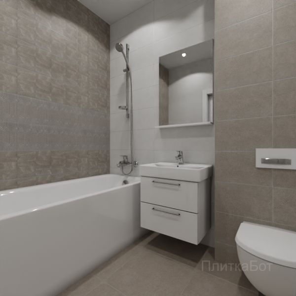 Kerama Marazzi, Безана (серый), Два декора над ванной № 4