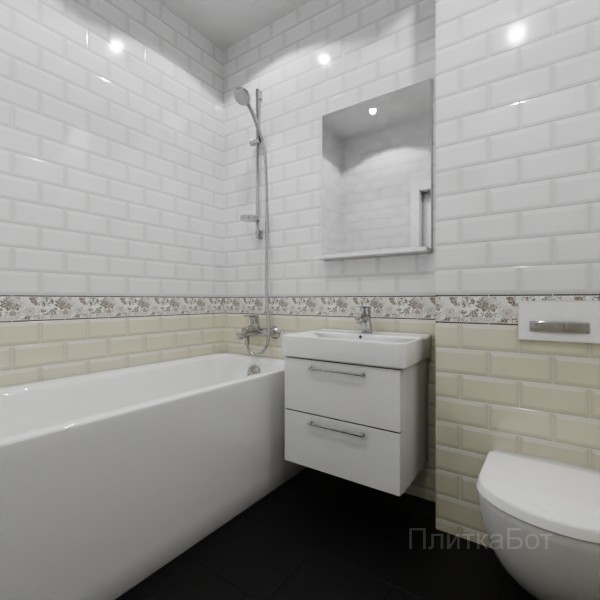 Kerama Marazzi, Бланше, Кирпичная кладка, низ декор верх № 3